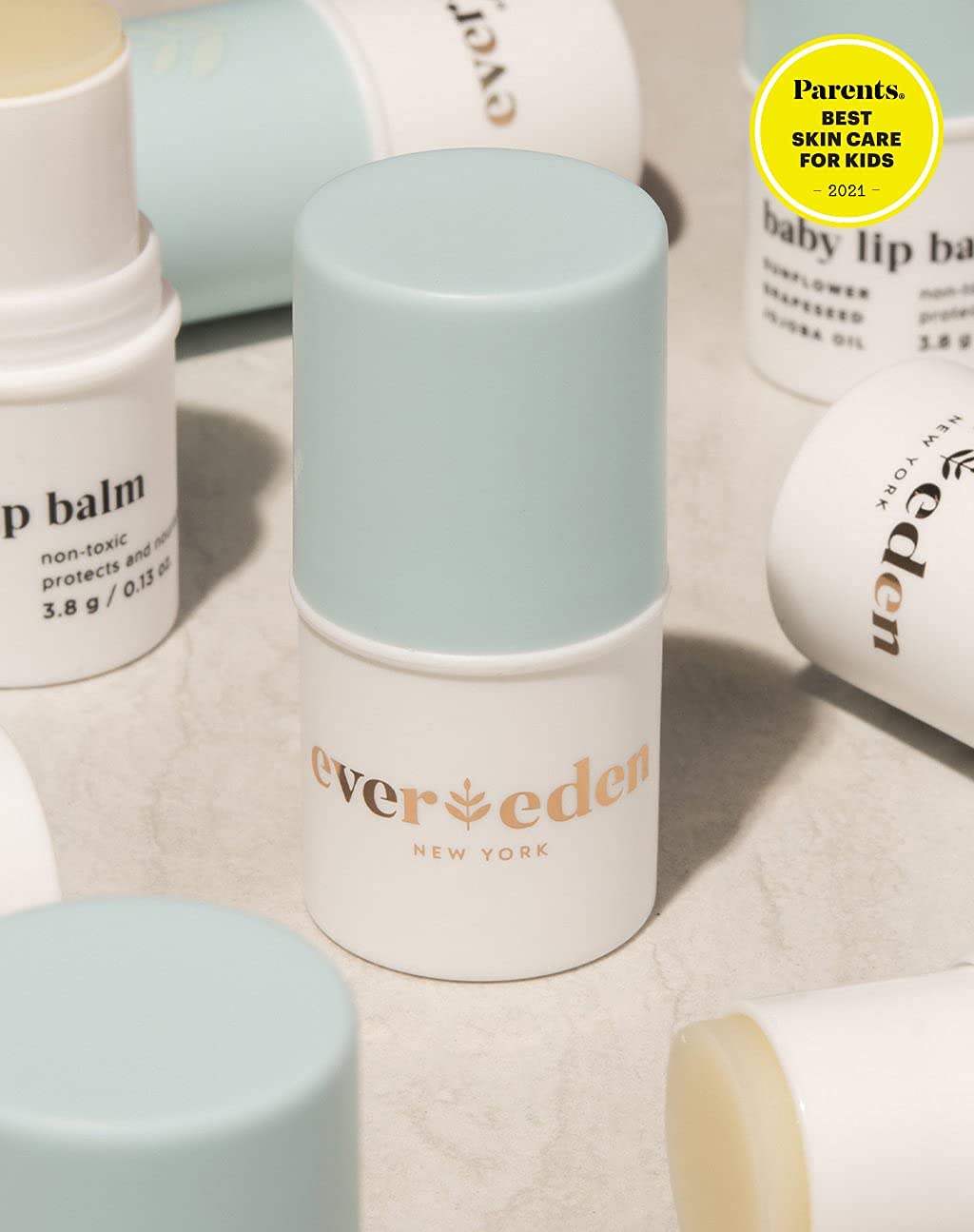 Evereden Kids & Baby Lip Balm, Moisturizes Dry & Chapped Lips, Unscented