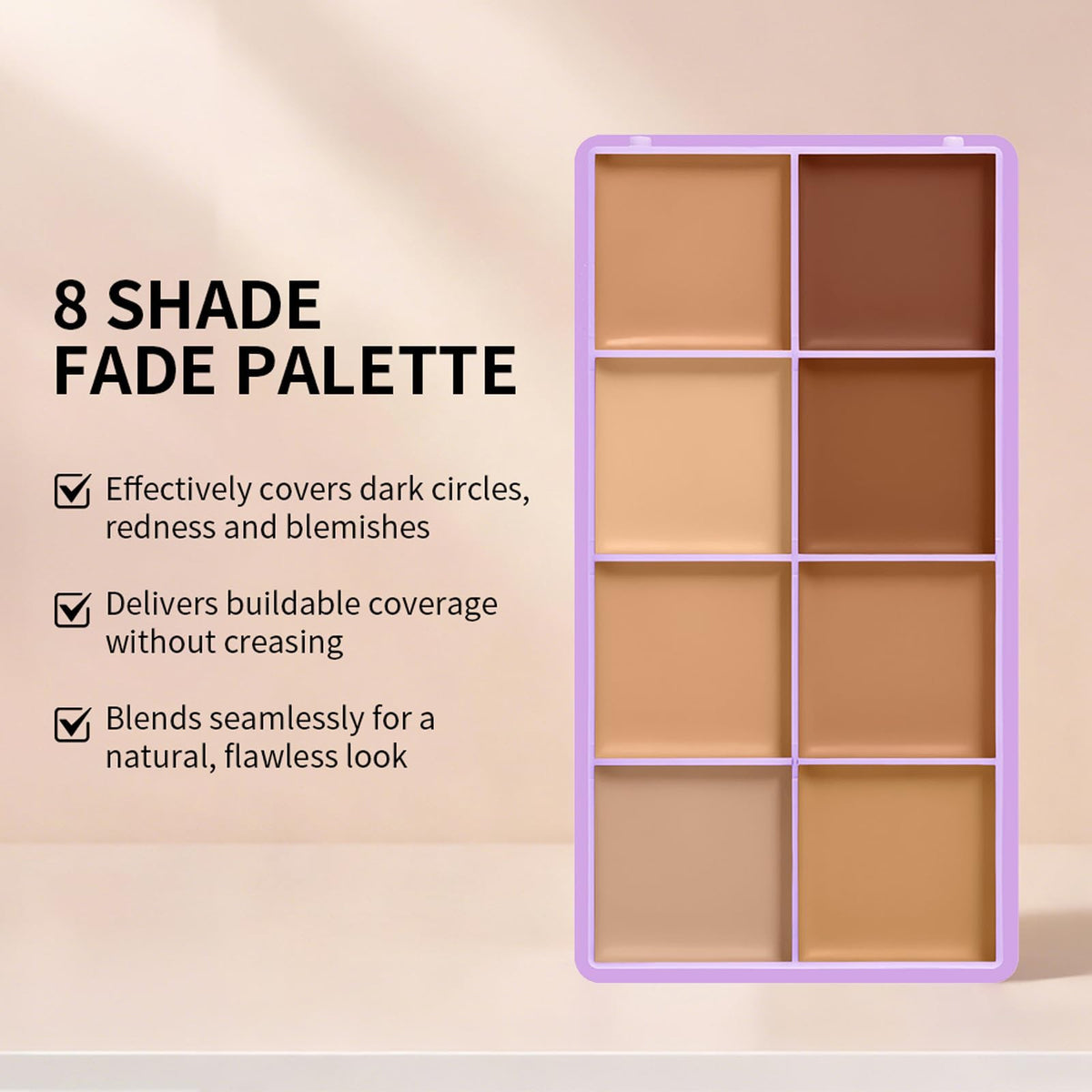 8 Colors Cream Concealer Palette, Soft Matte Full Coverage Contour Palette, Natural Matte Long Lasting Foundation Palette, Waterproof Blendable Face Make Up Pallete