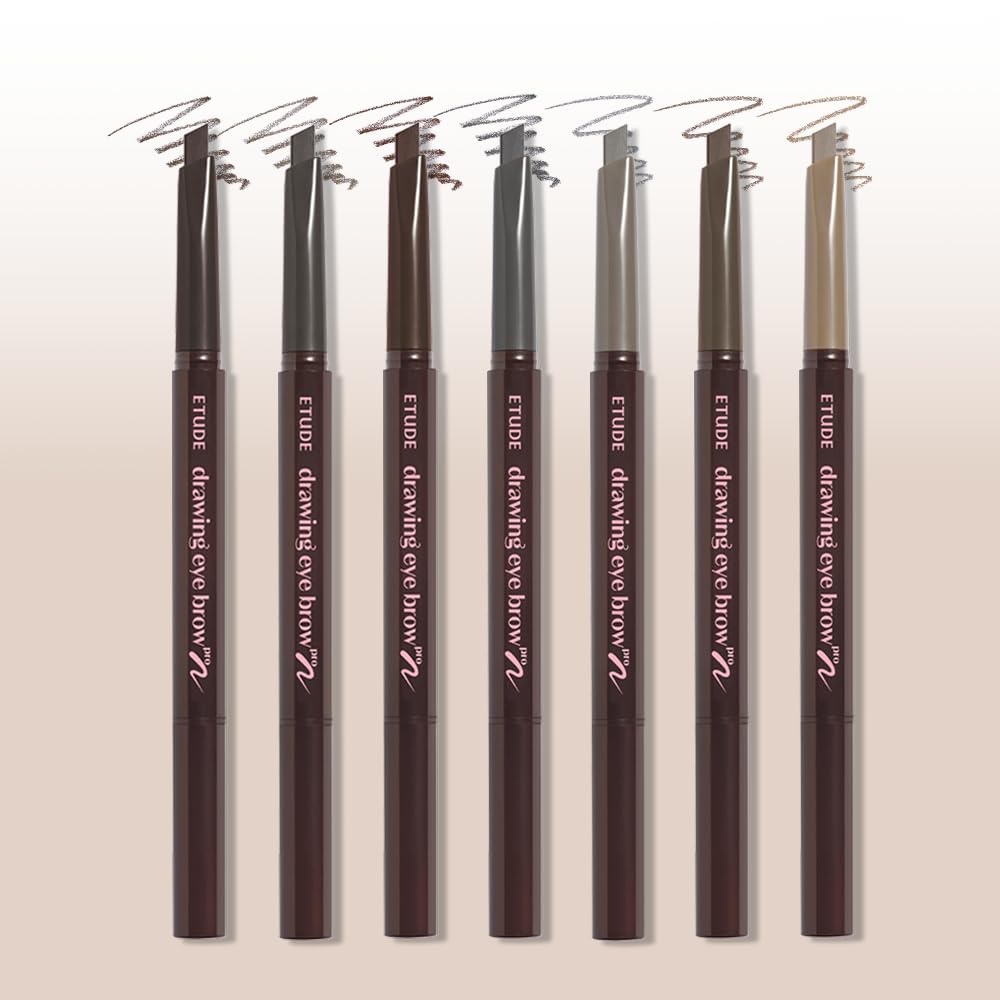 ETUDE Drawing Eye Brow Pro (Dark Brown) Eyebrow Pencil for women, Microblading, Long Lasting, Soft Textured Natural Daily Look, Korean Makeup, Beauty (0.008 Ounce)