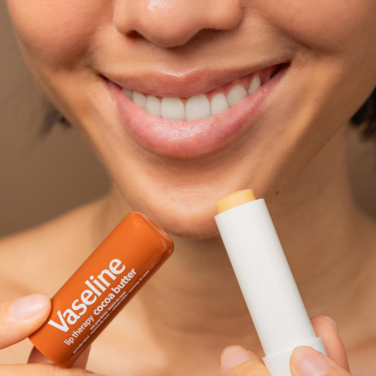 Vaseline Intensive Care Cocoa Radiant Hand & Body Moisturizer + Lip Therapy with Cocoa Butter for Healing Dry Skin & Lips