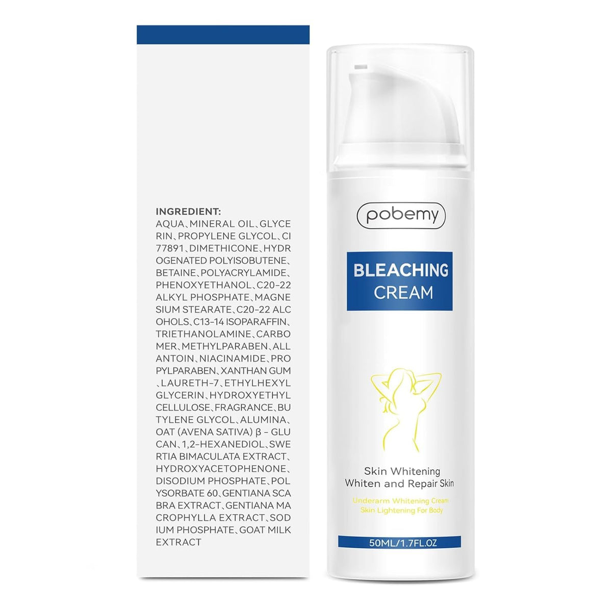 Skin Bleaching Cream, Dark Spot Remover for body& Face, Intimate Areas & Body, Vitamin C Lightening for Underarms, Knees, Elbows, Inner Thighs, Bikini Line – Sensitive Skin Lightening Cream- 1.7FL OZ