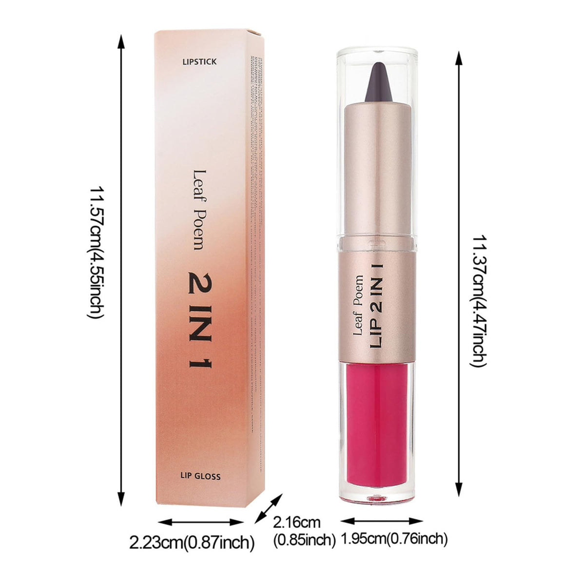 3 Pcs Double-ended Glossy 2-in-1 Lip Liner and Lipstick Set (#01 #02 #03)