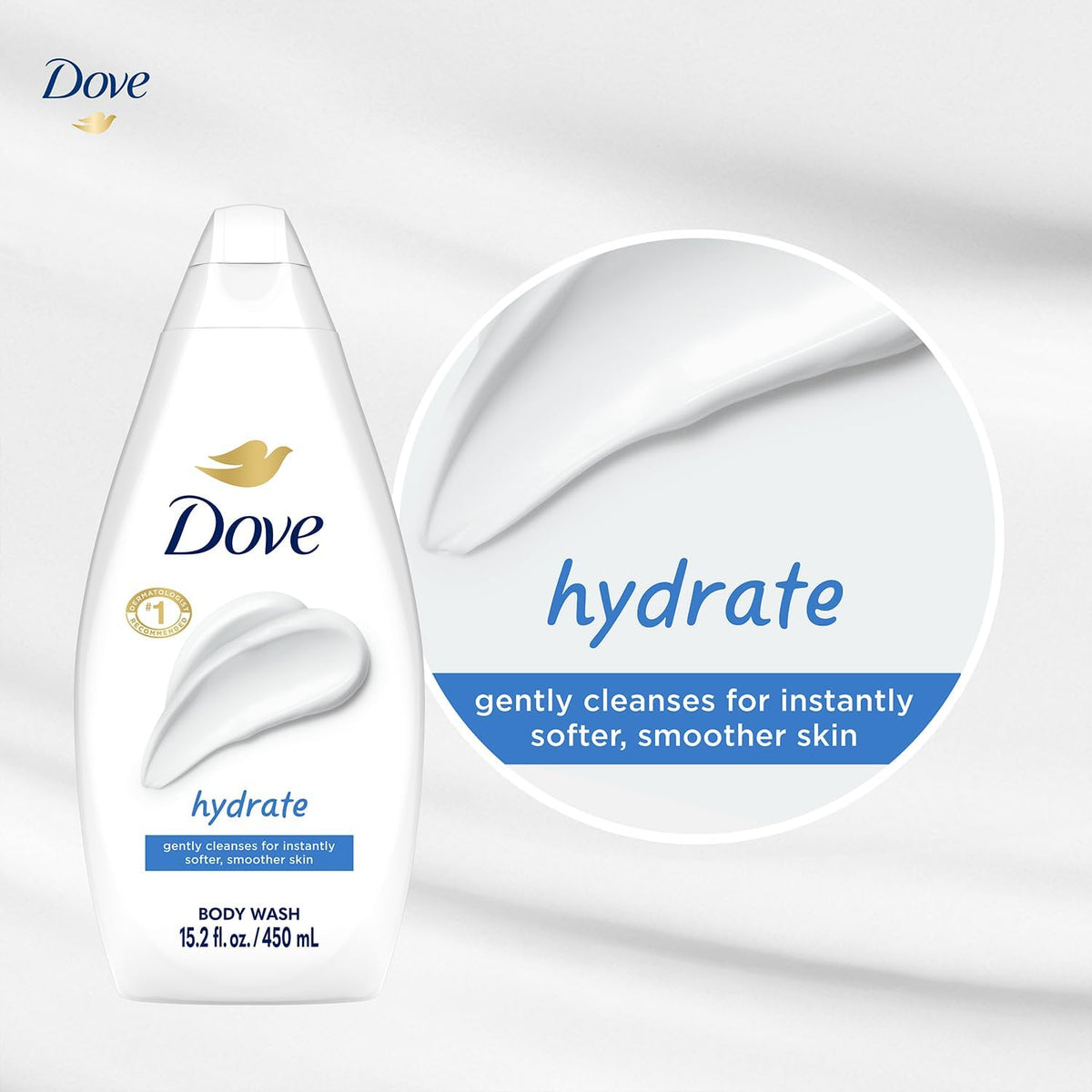 Dove Moisturizing Body Wash, Hydrate 2-Pack, 15.22 Fl Oz Ea