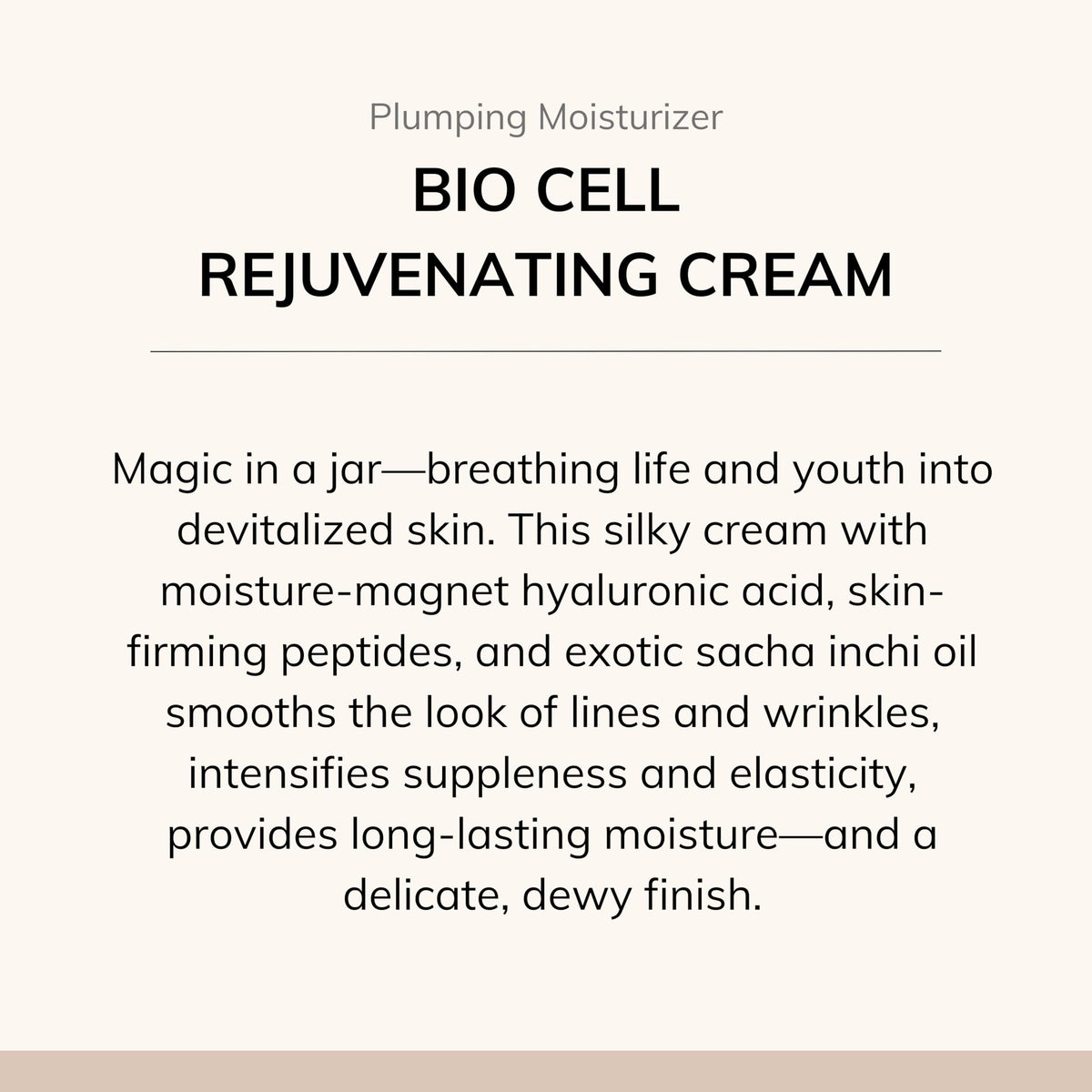 Le Mieux Bio Cell Rejuvenating Cream - Triple Peptide Facial Moisturizer with Hyaluronic Acid, Squalane & Rose Hip, Night & Day Cream for Face & Neck, No Parabens or Sulfates (1.75 oz / 52 ml)