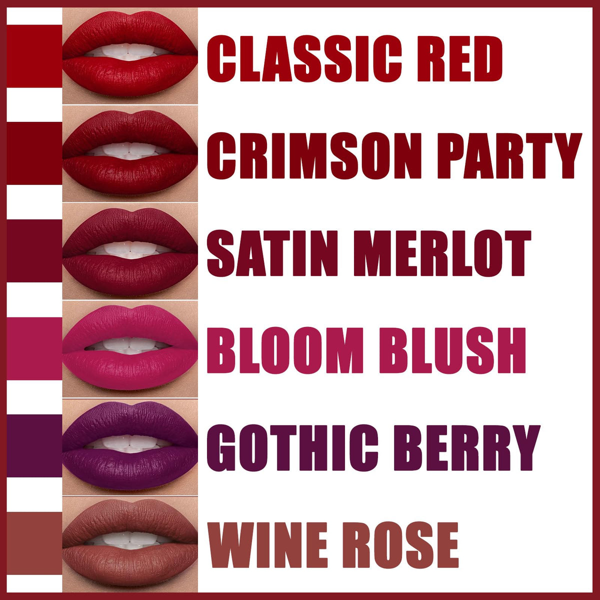 LAVONE Matte Lipstick, Long Lasting Lipstick for Women - Crimson Party