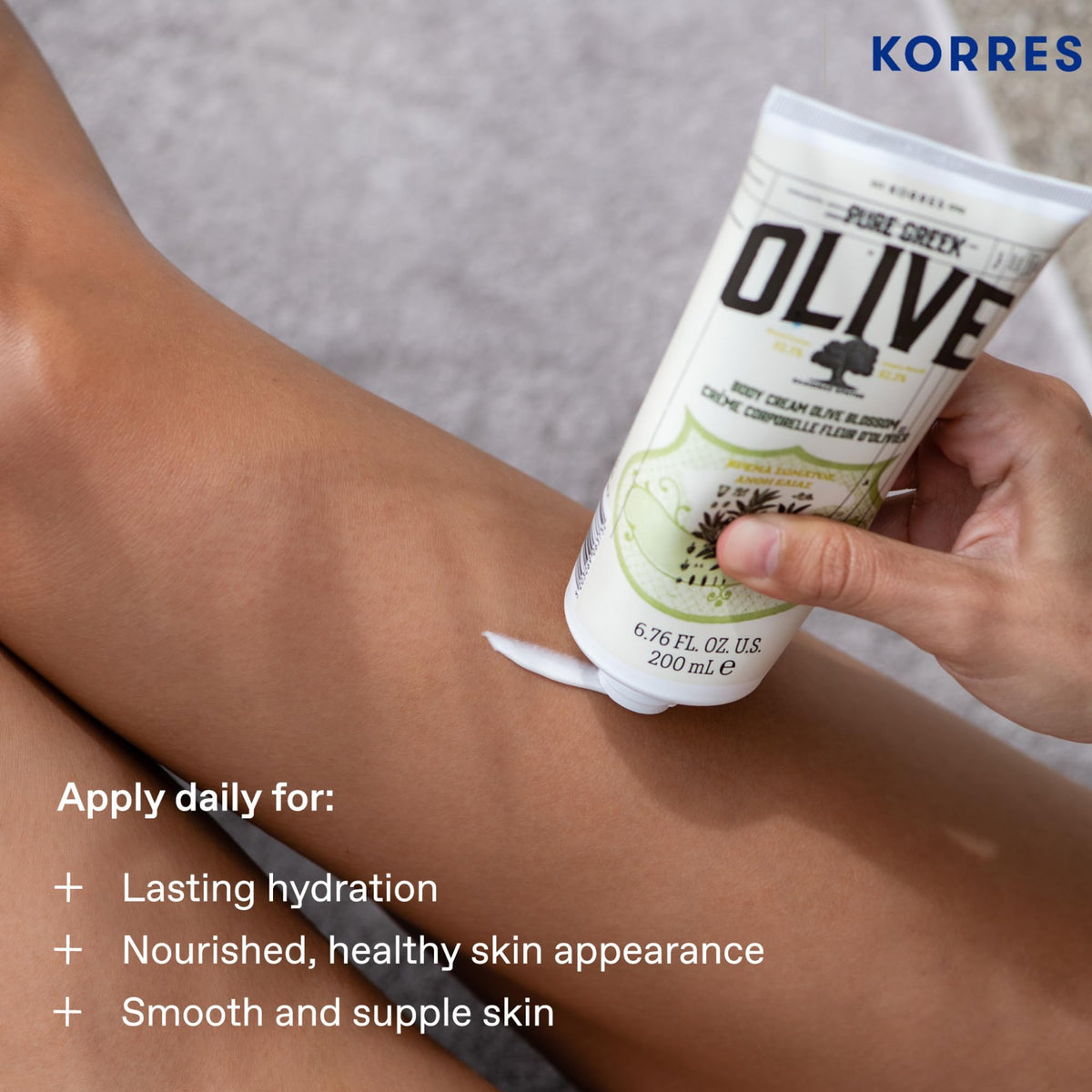 KORRES Pure Greek Olive Body Cream, Olive Blossom, 6.76 Fl Oz