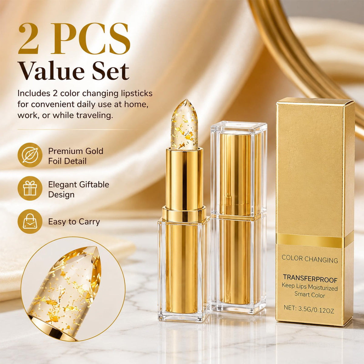 kivoria lipstick for mature lips, Long Lasting Moisturizing Lip Tint (2pcs)