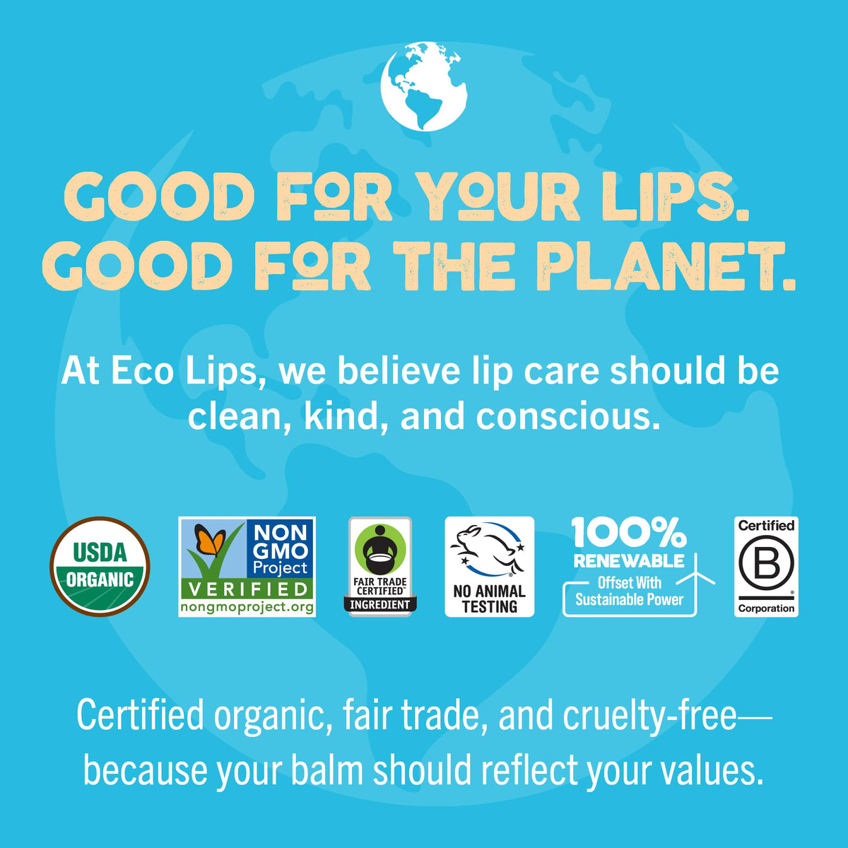 Eco Lips Mongo Kiss USDA Organic Lip Balm Variety 8-Pack Gift Set