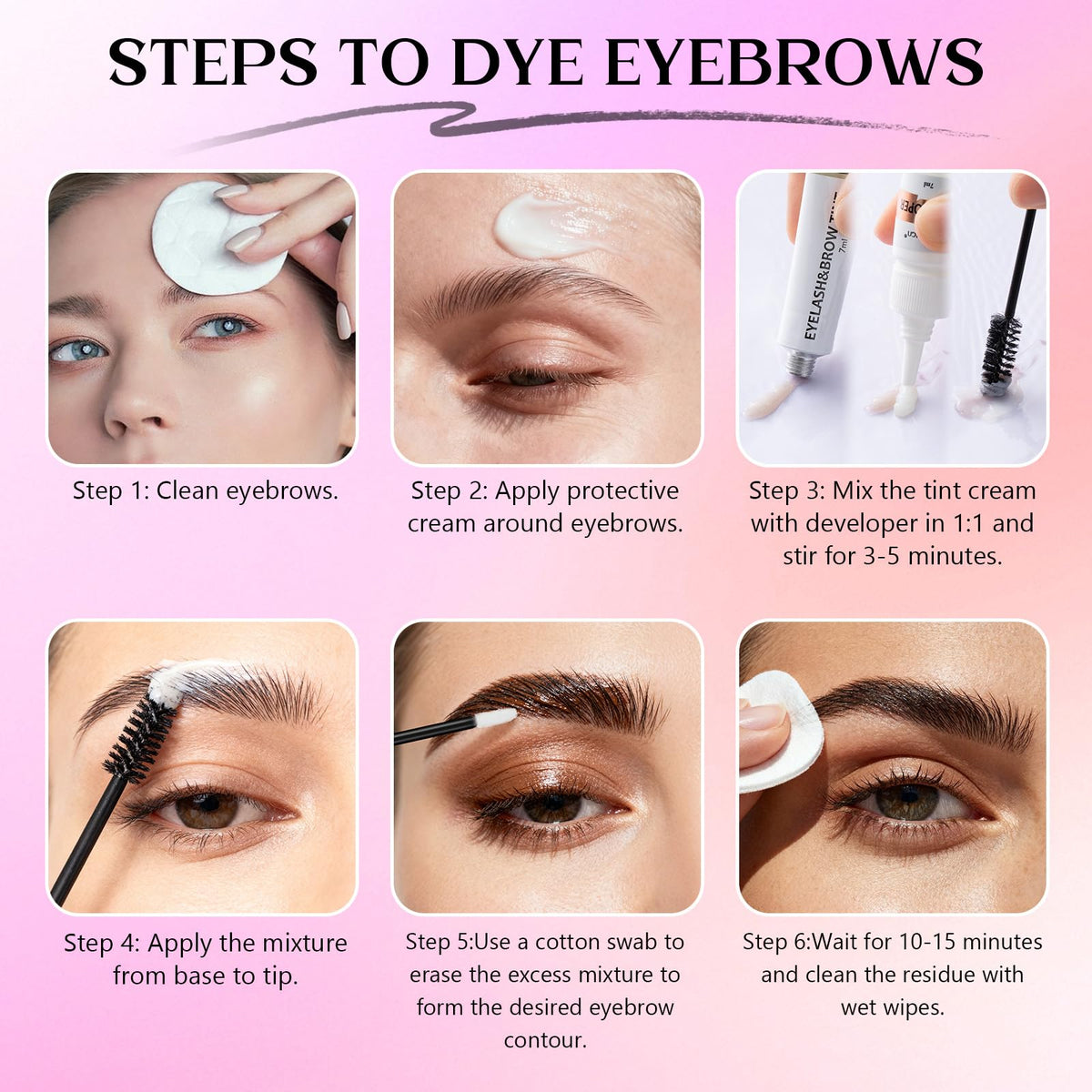 Eyelash and Eyebrow Color Kit 2-in-1,Easy Use Salon at Home Instant Set,7ml