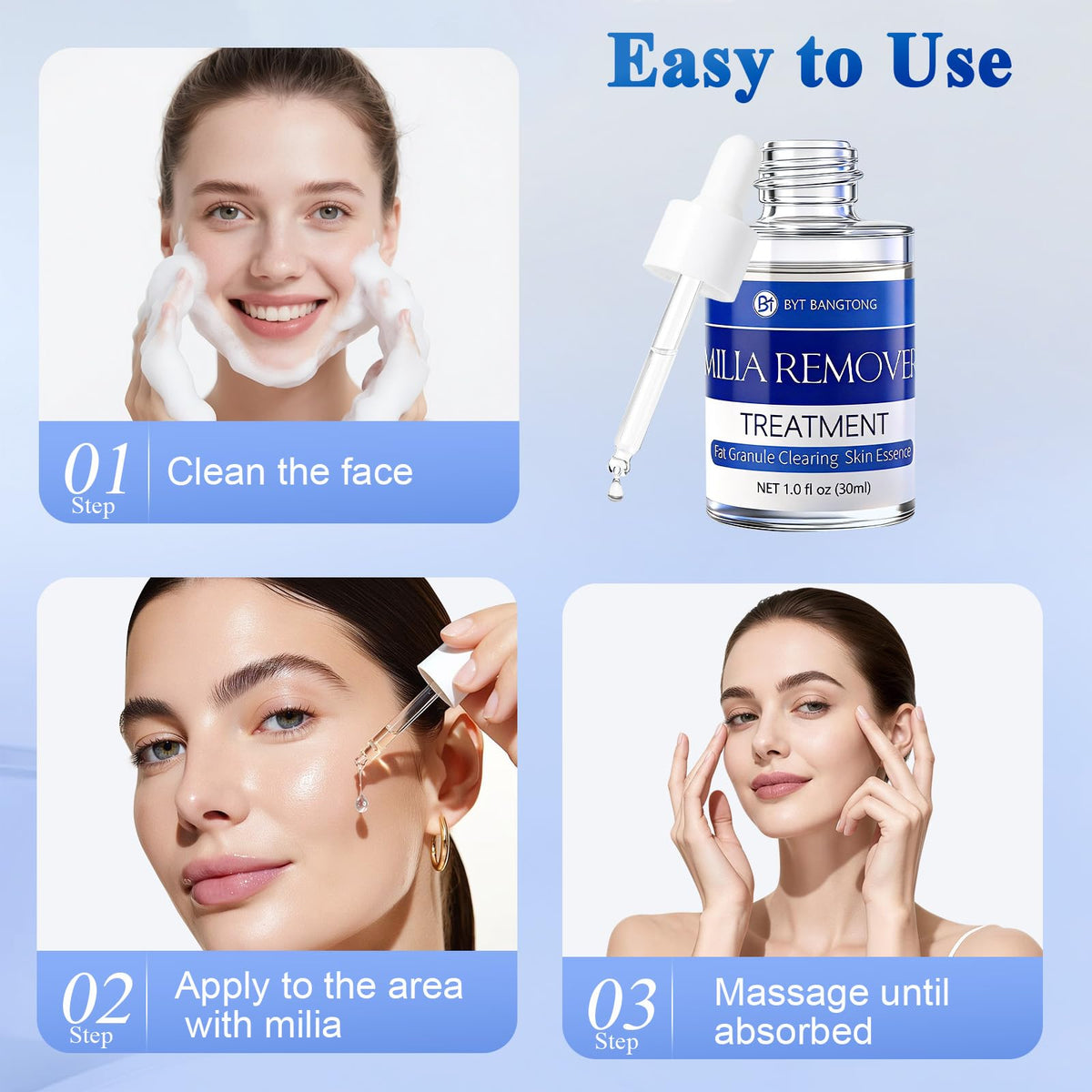 Milia Remover for Face & Eyelids, Milia Remover Treatment with 1% Salicylic Acid for Acne, Milia Removal Serum for Men & Women