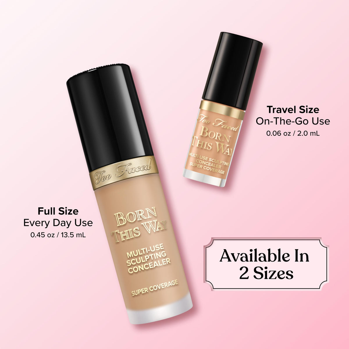 Too Faced Born This Way Super Coverage Multi-Use Concealer | Full-Coverage Hydrating Concealer for Dark Circles & Blemishes with Natural Finish | Hyaluronic Acid & Coconut Water, Vanilla, 0.45 Fl Oz