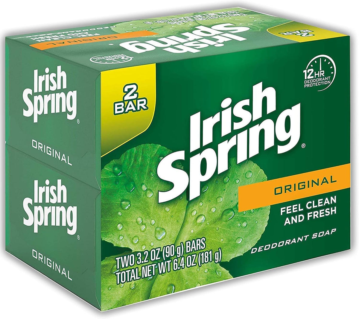 Irish Spring Original Scent Bar Soap 3.2 oz. Pack of 2