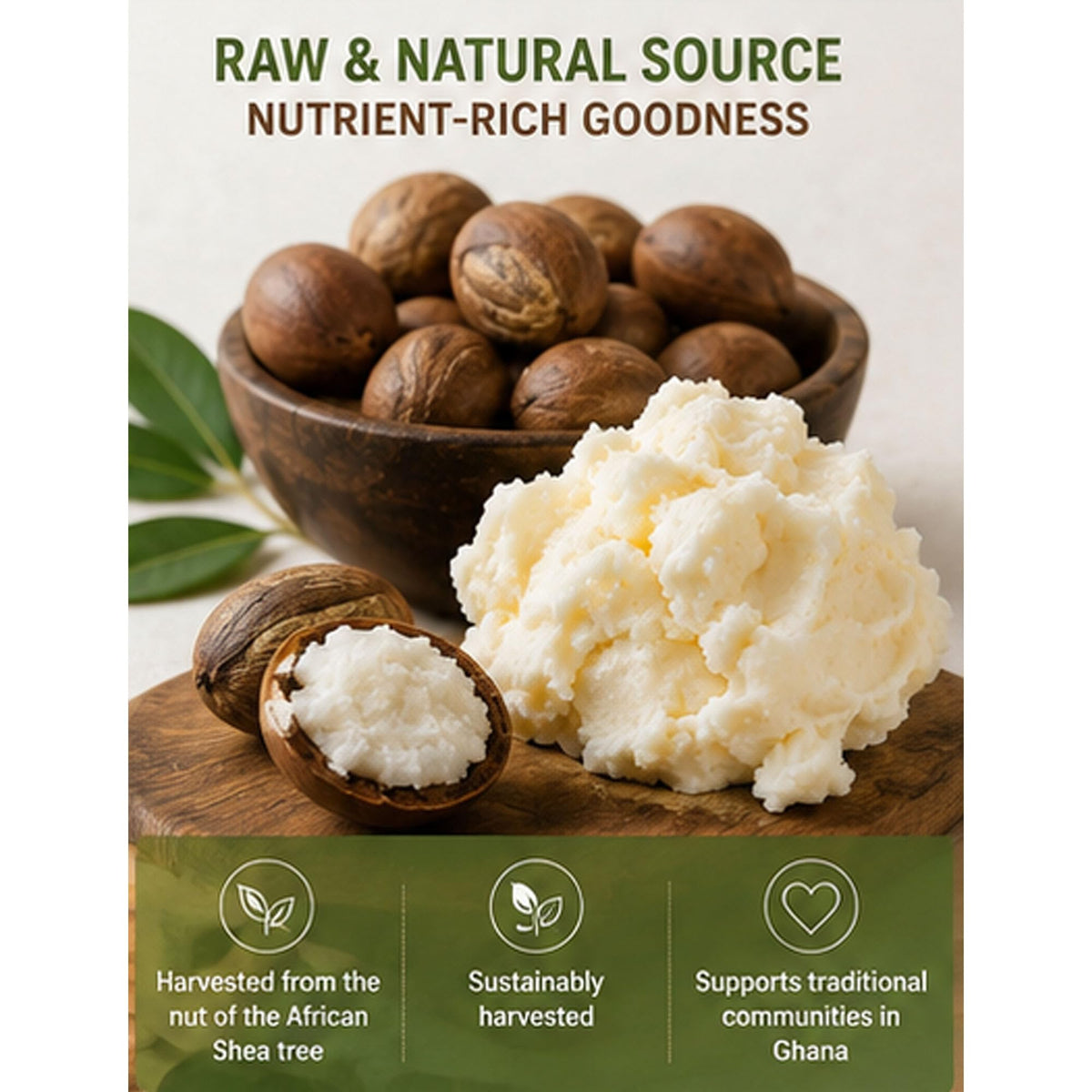 Mary Tylor Naturals Pure Shea Butter 1 lb Raw, Unrefined, Ivory From Ghana Africa — Great for Hair, Skin and all your DIY Projects