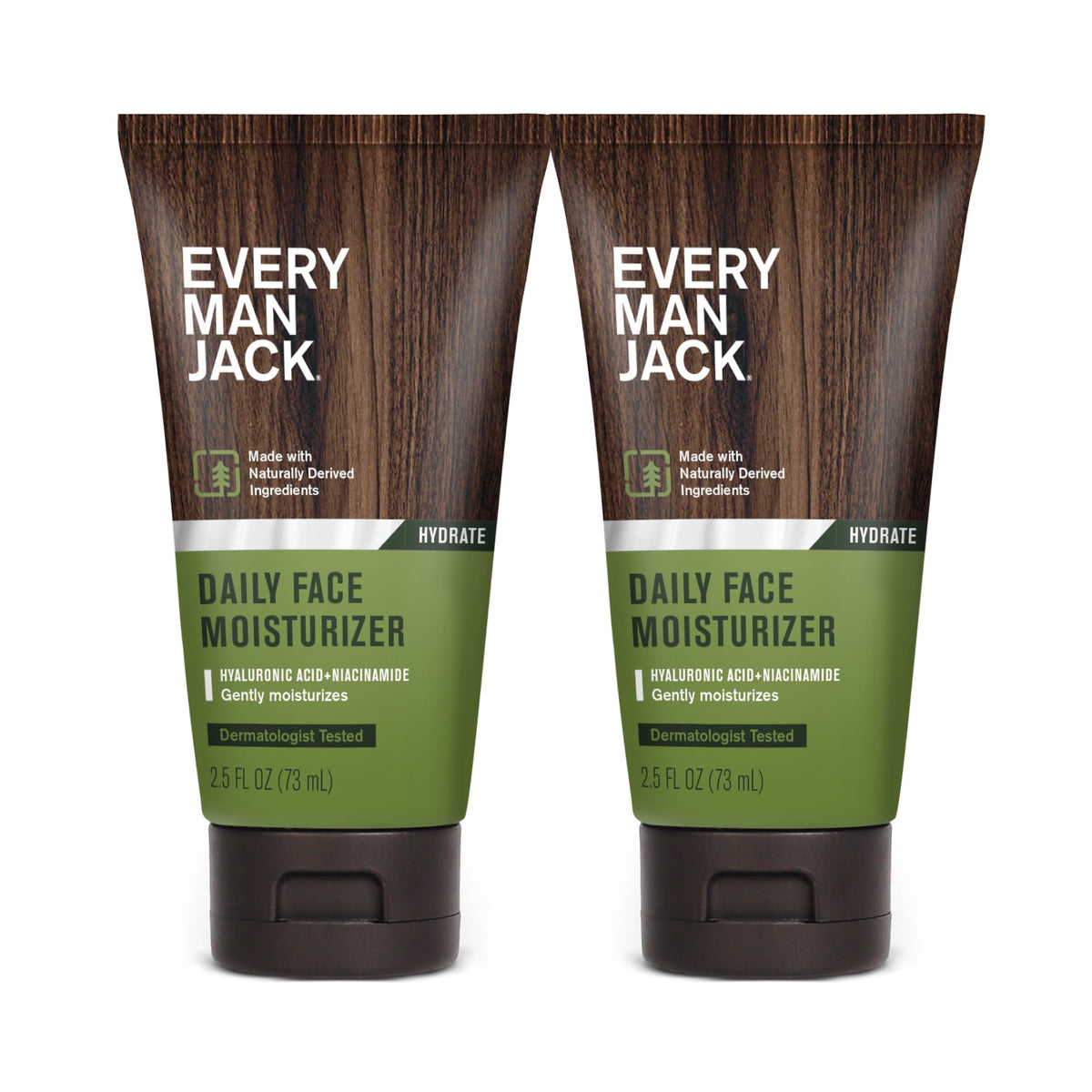 Every Man Jack Daily Face Lotion for Men, Unscented, 2.5 oz (2pk)