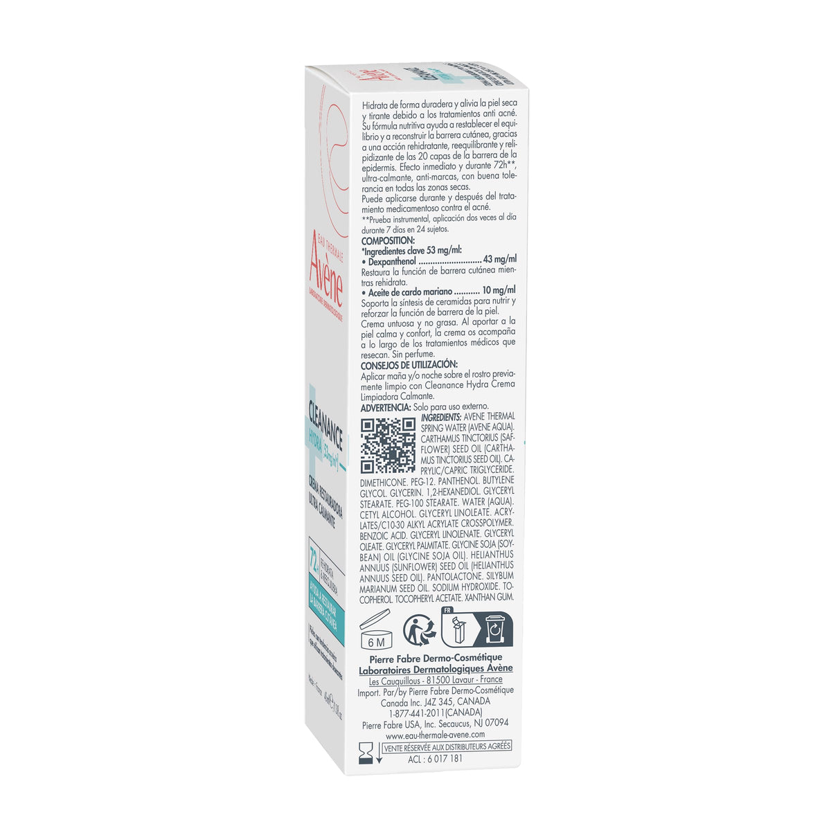 Avène Cleanance HYDRA Soothing Restorative Face Cream, 1.3 Fl Oz