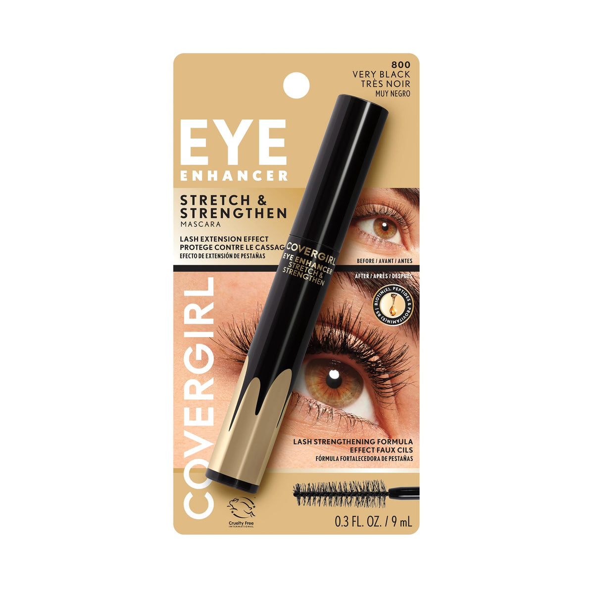 COVERGIRL Eye Enhancer Stretch & Strengthen Mascara - 800 - Very Black, 9ml (0.3 fl oz)