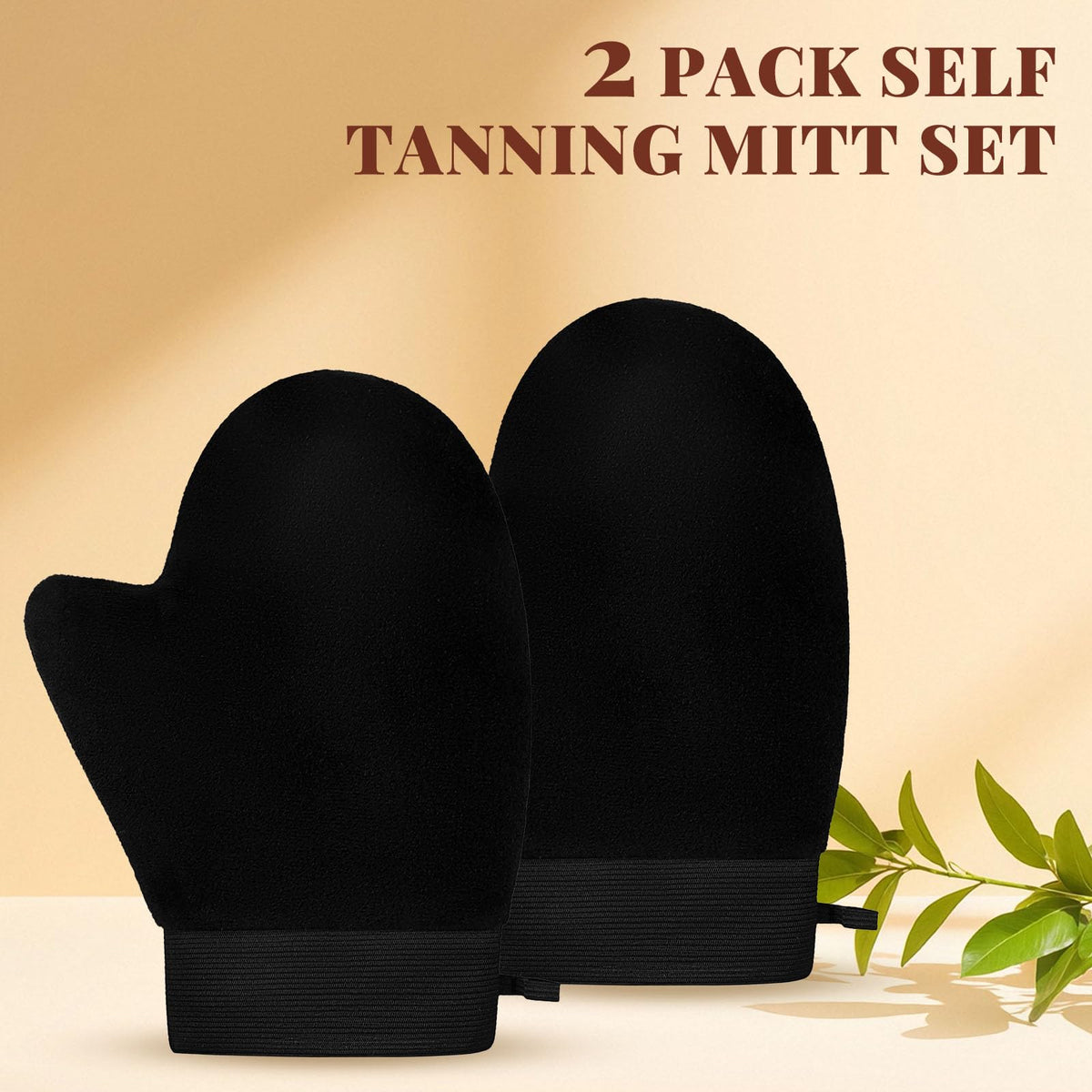 ÖkoStamm 2 Pack Self Tanning Mitt with Elastic Wrist for Prevents Staining
