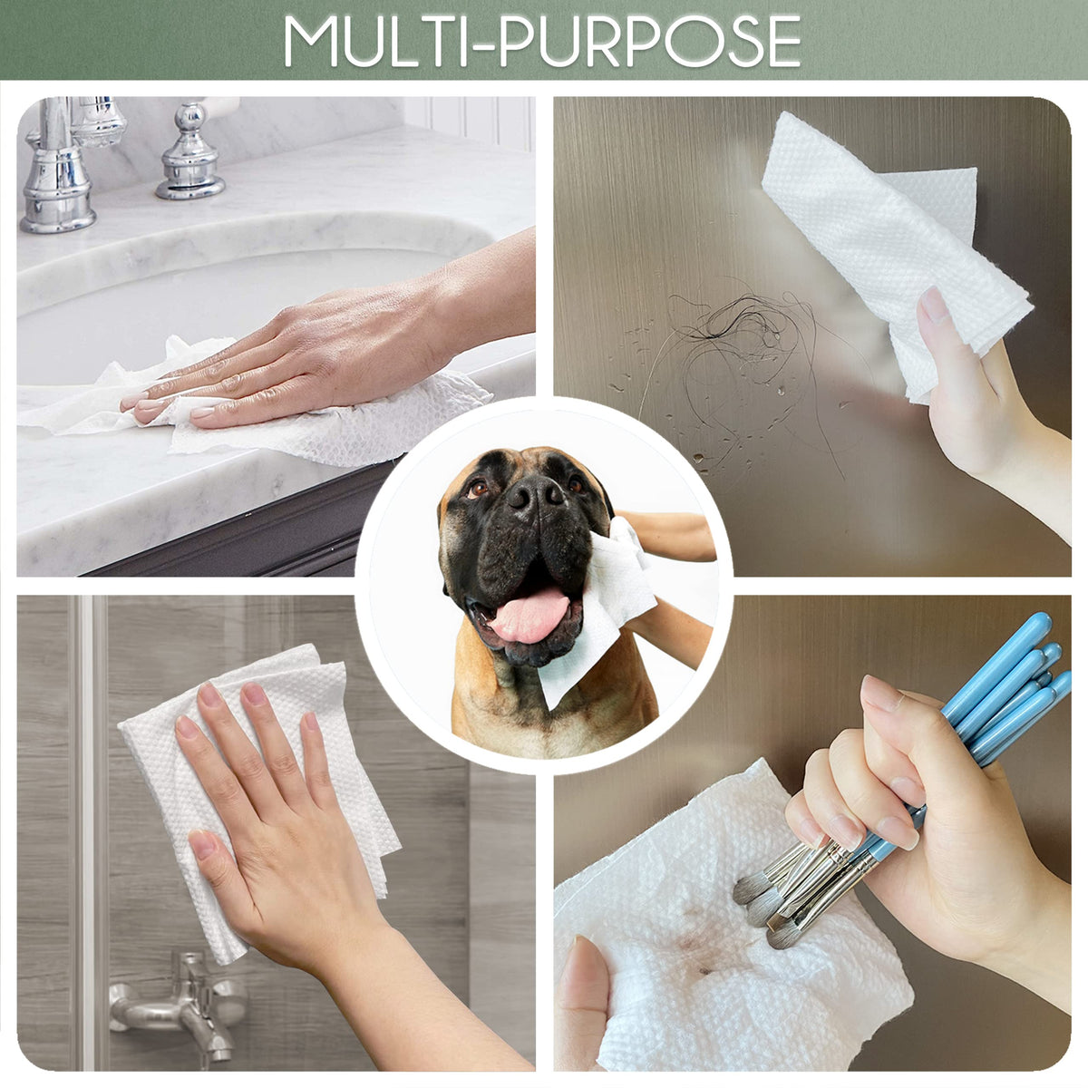 WOWOTEX Bamboo Rayon Disposable Face Towels for Sensitive Skin, Ultra Soft