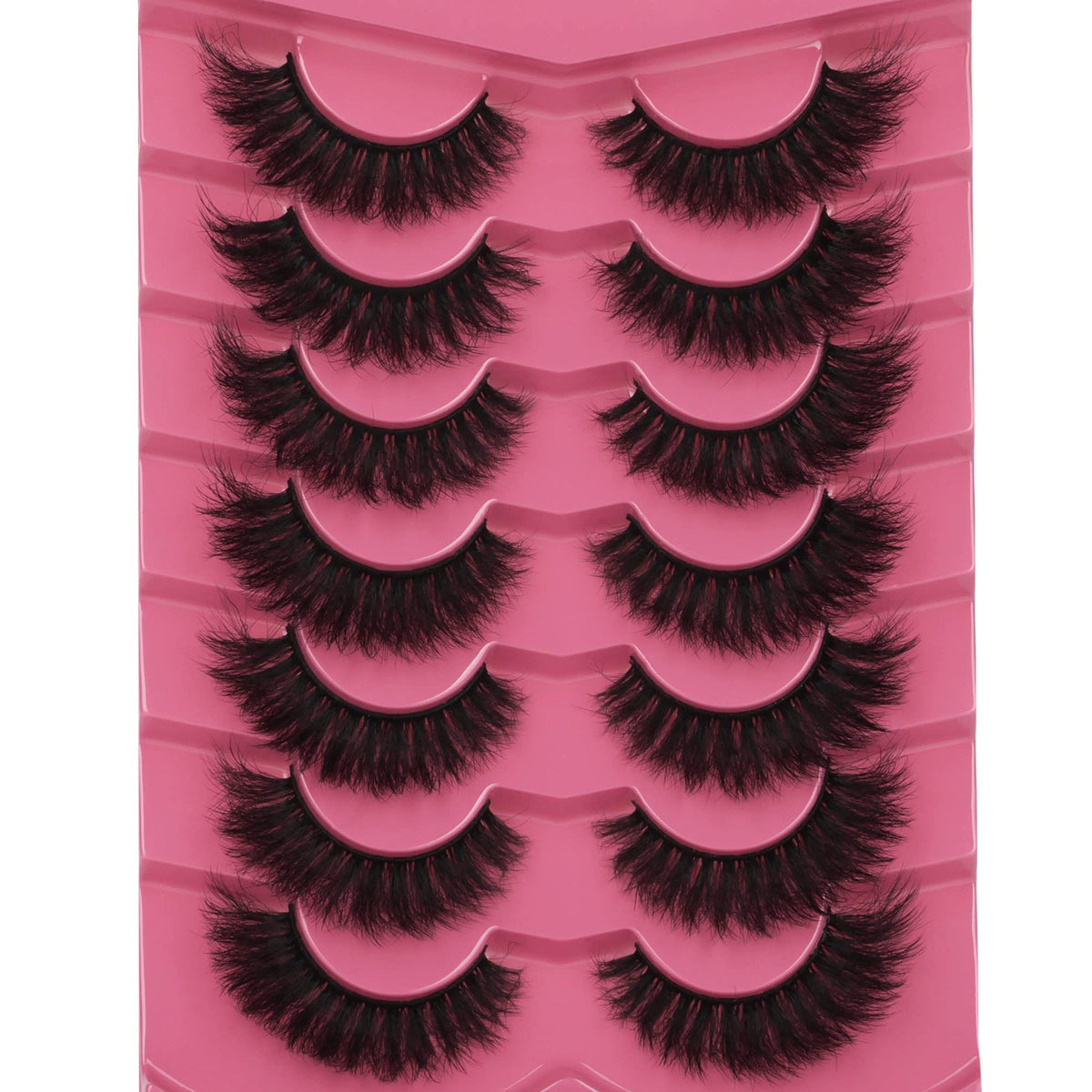 FANXITON False Eyelashes, Dramatic 8D Wispy Cat Eye 16mm, 7 Pairs