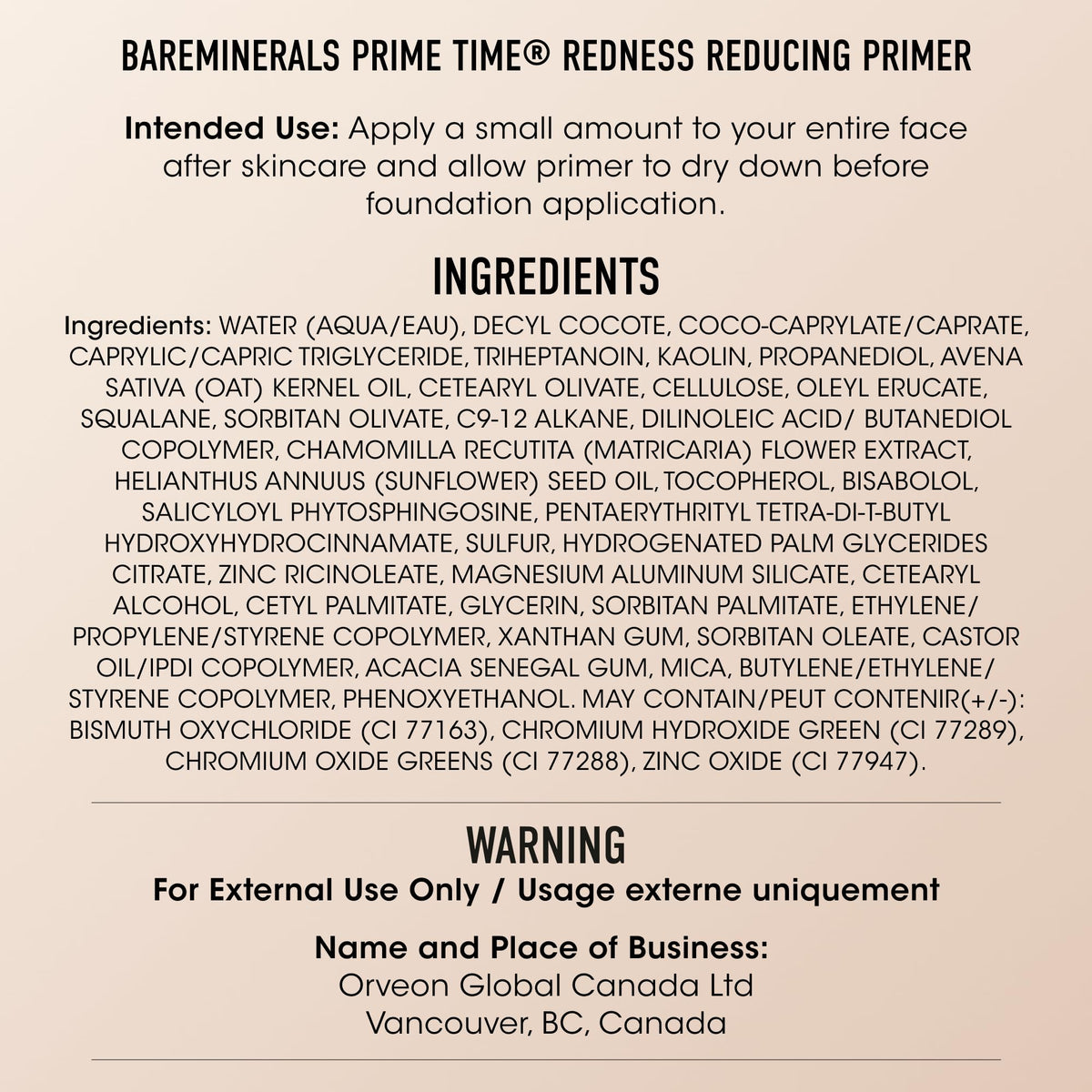 bareMinerals Prime Time Redness Reducing Foundation Primer, 1 oz