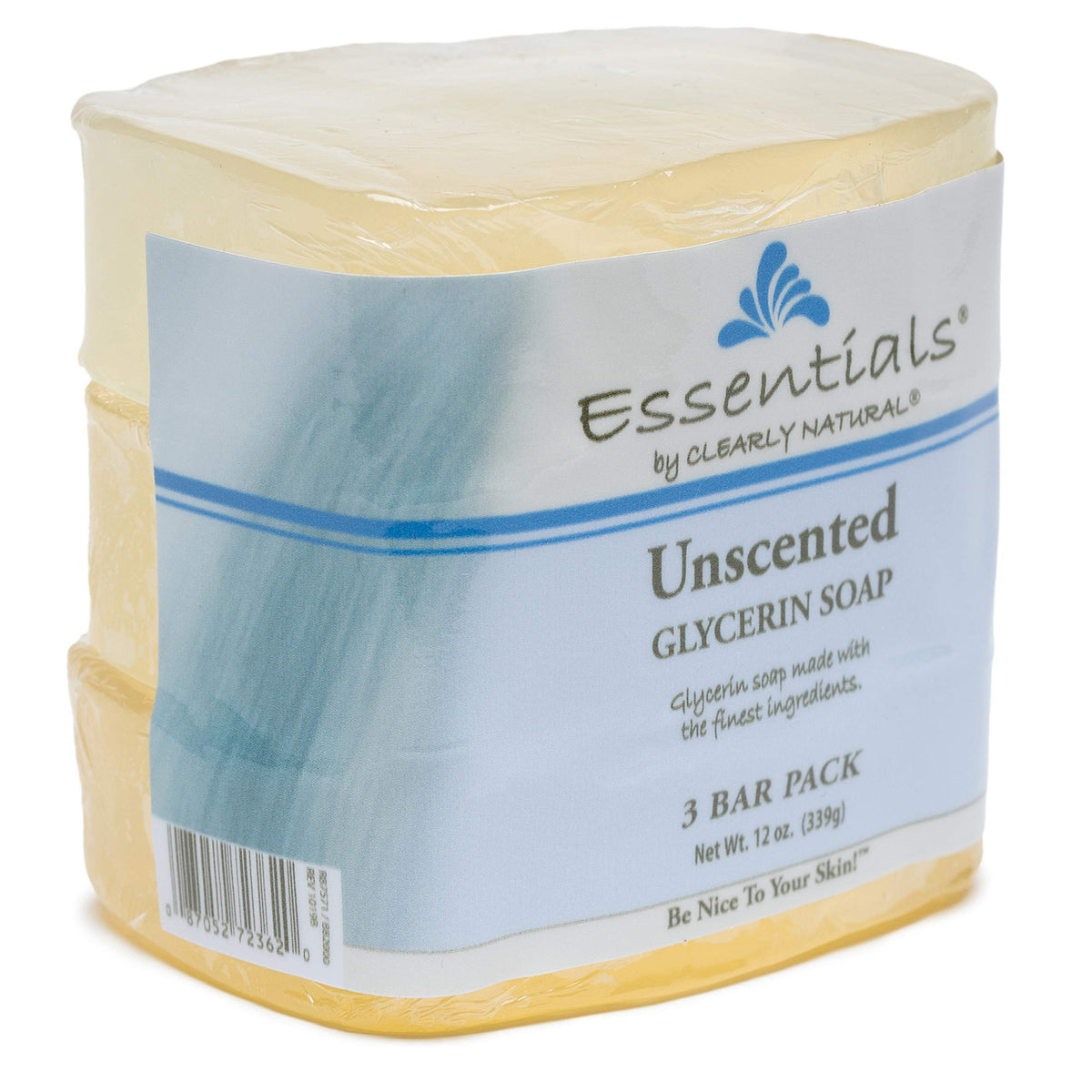 CLEARLY GLYCERIN Bar Soap, Unscented, 4 Ounce, Pack of 3