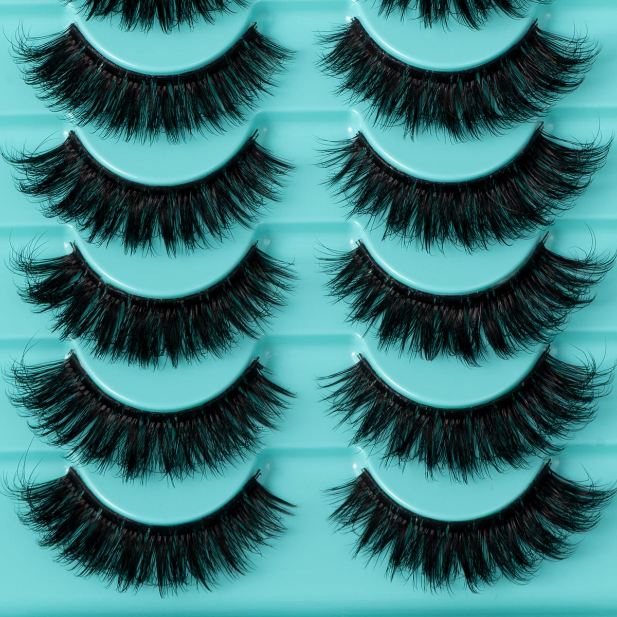APCYUST Lashes Volume Mink Eyelashes 10 Pairs Natural Cateye Lash Strips Wispy Cat Eye Lashes Natural Look Short Thick Fluffy False Strip Eyelash Full Fake Lash Pack Black Pestañas Postizas for Women