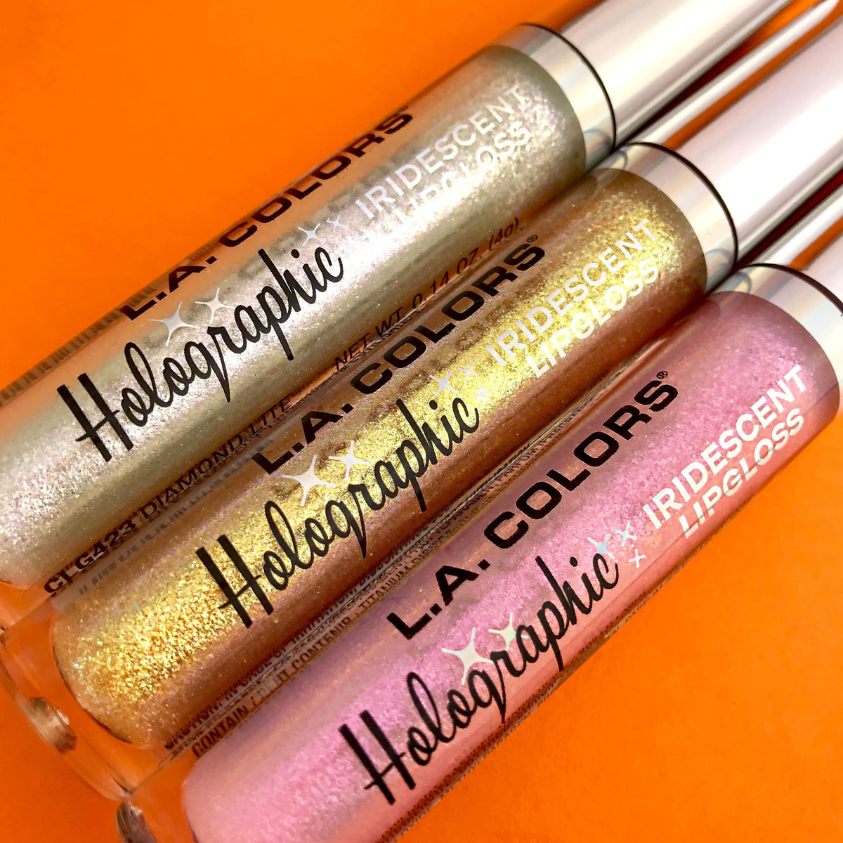 L.A. COLORS Holographic Iridescent Lipgloss, Diamond Lite CLG423