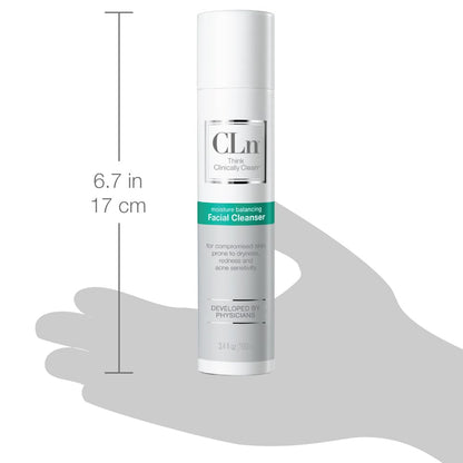 CLn® Facial Cleanser - Hydrating Facial Cleanser with Glycerin, For Skin Prone to Dryness, Eczema, Redness, Irritation & Acne Sensitivity, Fragrance-Free & Paraben-Free, 3.4 fl. oz.