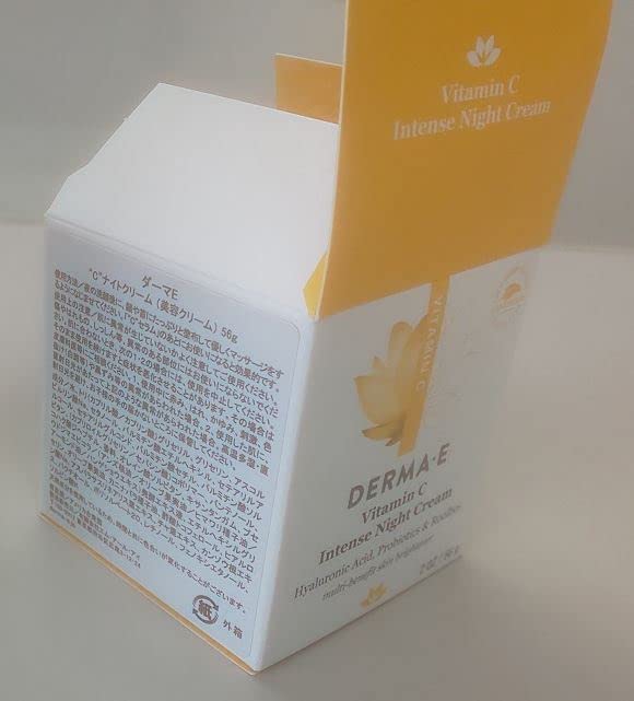 DERMA E Vitamin C Intense Night Cream, 2 Oz Brightening Facial Moisturizer