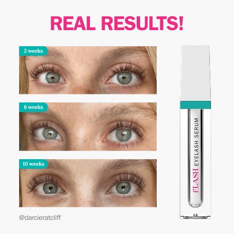 fLASH Eyelash Serum Mini for Long-Looking Natural Lashes - Enhances & Strengthens, Safe & Effective Formula for Contact Wearers & Sensitive Eyes, Travel Size, 6 Week Starter Supply - 1mL (0.034 Fl Oz)