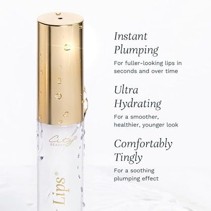 City Beauty City Lips Clear Plumping Lip Gloss, Hyaluronic Acid 0.16oz