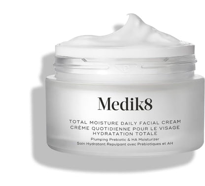 Medik8 Total Moisture Daily Facial Cream - Hydrating Peptide Face Moisturizer with Hyaluronic Acid - Face Cream Supports Skin Barrier - 1.6 oz