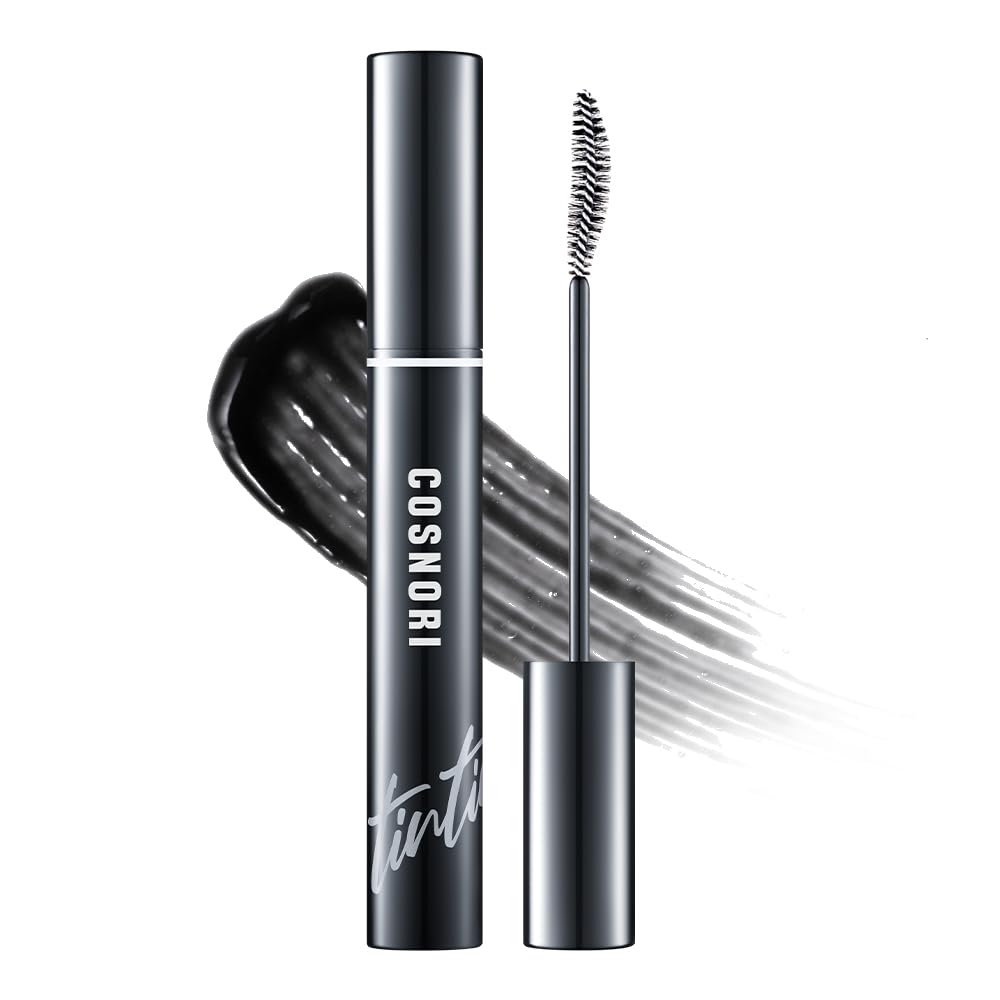COSNORI Eyelash Tinting Serum 01 Deep Black - Korean Eyelash Boost Tinted Serum – Eyebrow Growth Enhancer for Longer and Thicker – Lash Perm Essential - Vegan, Irritation Free 0.3 fl.oz / 9g (Black)