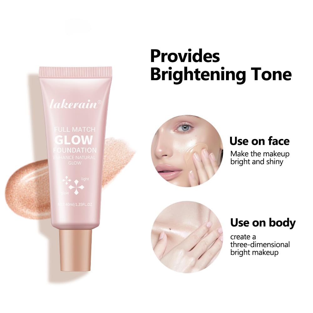 Natural Glow Illuminator Glotion - Glowing, Moisturizing, Lightweight Base, Multi-Purpose - Hydrating & Illuminating Makeup Highlighter for Radiant, Sun-Kissed Look (#2 Light, 1.35 Fl Oz (Pack of 1))