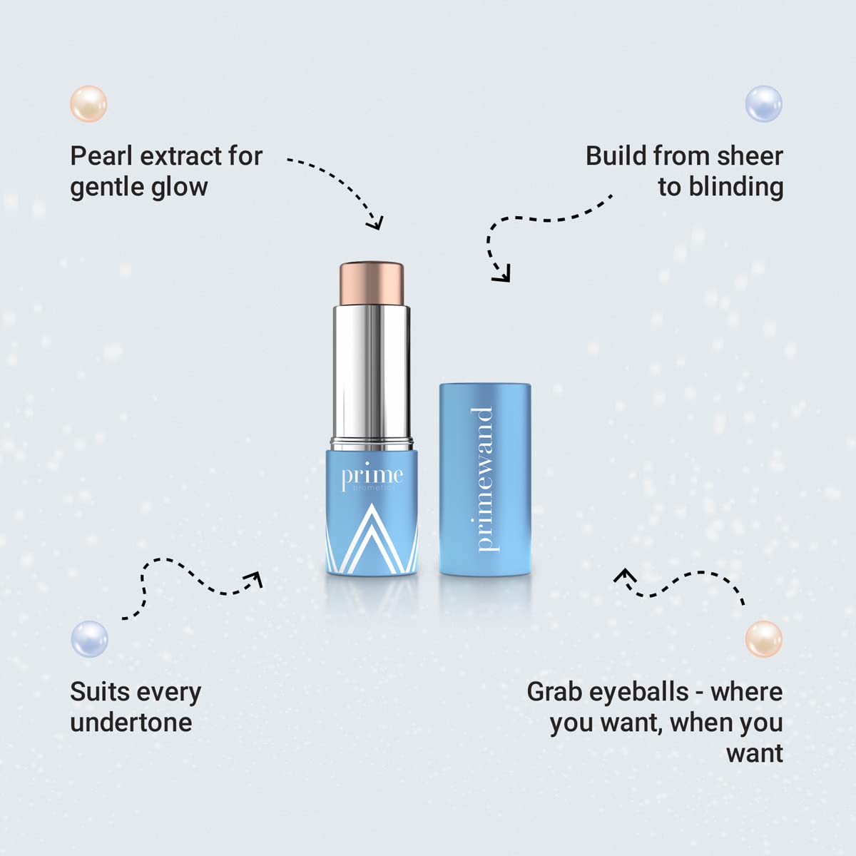 Prime Prometics PrimeWand Pearl Makeup Highlighter Stick for Mature Women