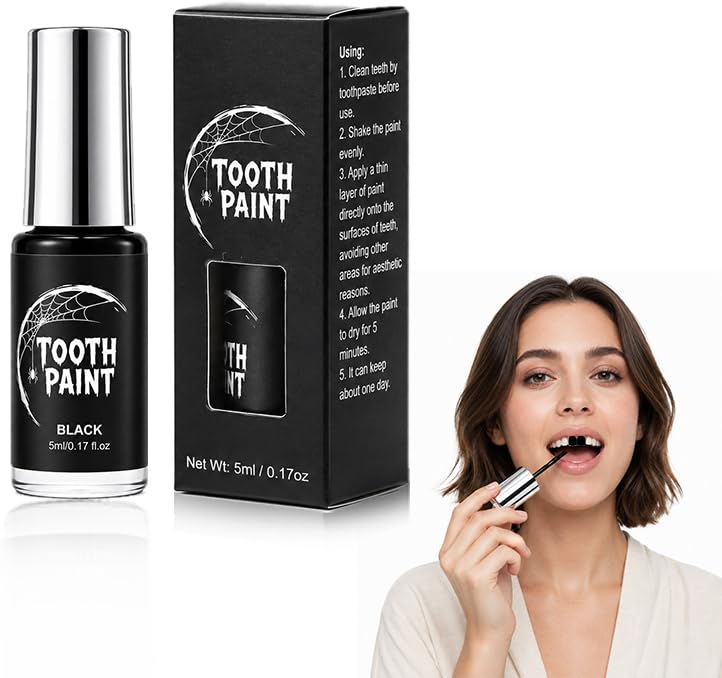 Black Tooth Paint, Black Out Teeth Makeup Solutiont, Cosplay Teeth