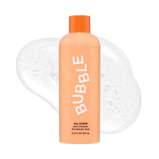 Bubble Skincare All Clear Anti-Breakout Foaming Face Wash - 2% Salicylic Acid Cleanser for Acne-Prone Skin, Gentle Facial Cleanser for Oily, Combination & Sensitive Skin (125 ml)