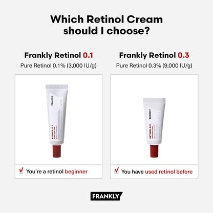 FRANKLY Retinol 0.3% Cream, 0.7oz - Korean Intensive Retinol