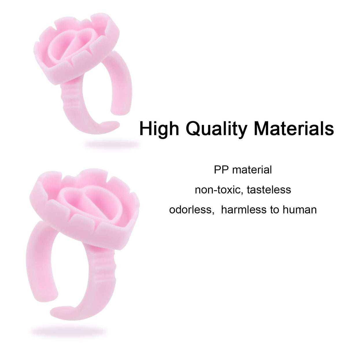 ZXMFDZ 100PCS Glue Rings Lash Rings for Glue, Pigment Rings for Eyelash Extensions Eyelash Glue Holder Lash Glue Ring Smart Disposable Cups Pink