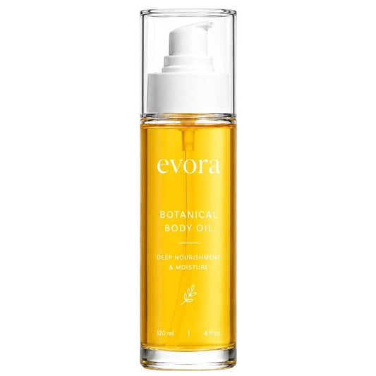 Evora Botanical Body Oil, Wakame Algae, Brazil Nut & Passionflower Seed Oils,Lightweight Firming Massage Oil for Smoother-Looking Skin, Non-Greasy HydratingBody Oil, 4 FI Oz
