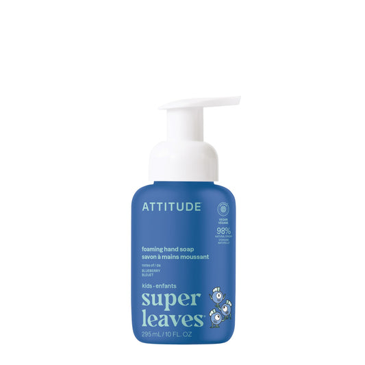 ATTITUDE Foaming Hand Soap for Kids, EWG Verified, Blueberry, 10 oz