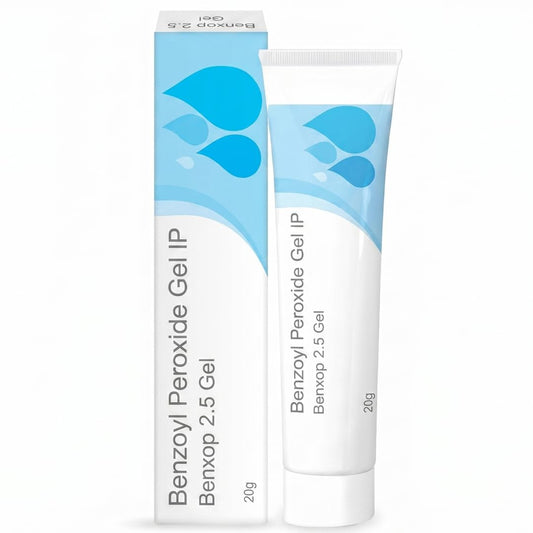 SALVE Benxop 2.5% Benzoyl Peroxide Gel (0.70 oz / 20g) - Topical Skincare Gel for Oil-Prone and Congested Skin
