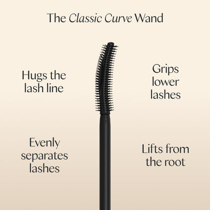 Ravie Beauty Effortless Lash Classic Curve Mascara (Black) - Lengthening and Volumizing Mascara, Smudge Proof, Flake Free, Buildable, Long Lasting, Washes Off with Warm Water