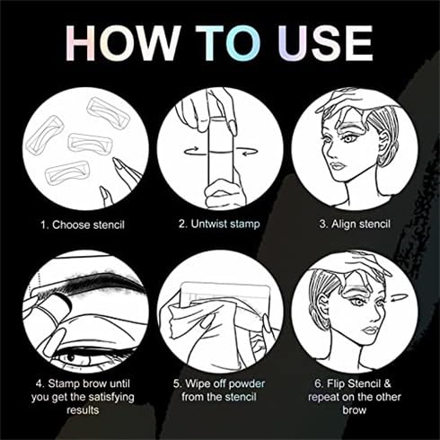 Eyebrow Stamp, Eyebrow Stencil Kit, Smudge-Proof Waterproof, Medium Brown