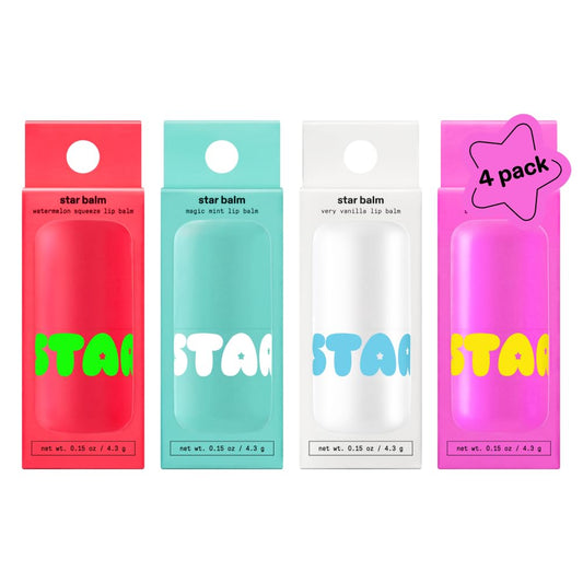 Starface Lip Balm Starfruit, Watermelon Squeeze, Very Vanilla + Magic Mint