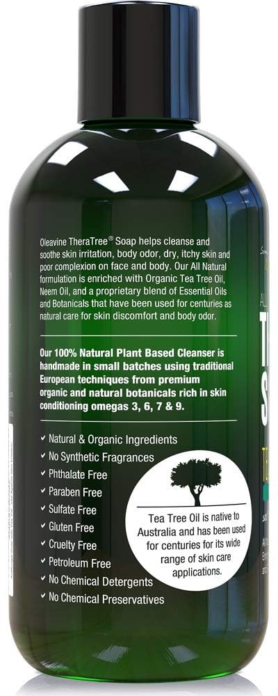 TheraTree Tea Tree Oil Body Wash with Mint, Foot Wash, Shower Gel, 12 Fl Oz