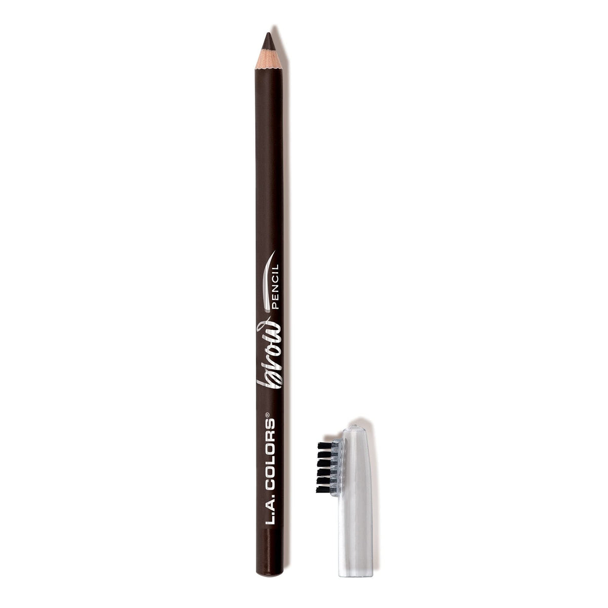 L.A. COLORS On Point Brow Pencil W/Built In Brush, Dark Brown CBP396