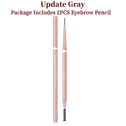 Grey Eyebrow Pencil,2Pcs Professional Micro Brow Pencil with Spoolie Brush