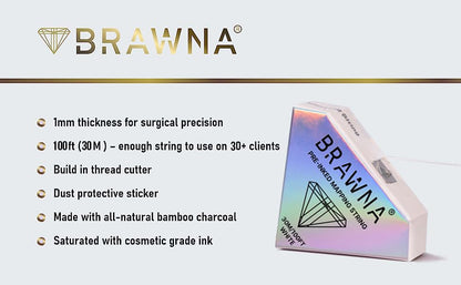 BRAWNA Upgraded Eyebrow Mapping String, 30 M (100 Ft), White