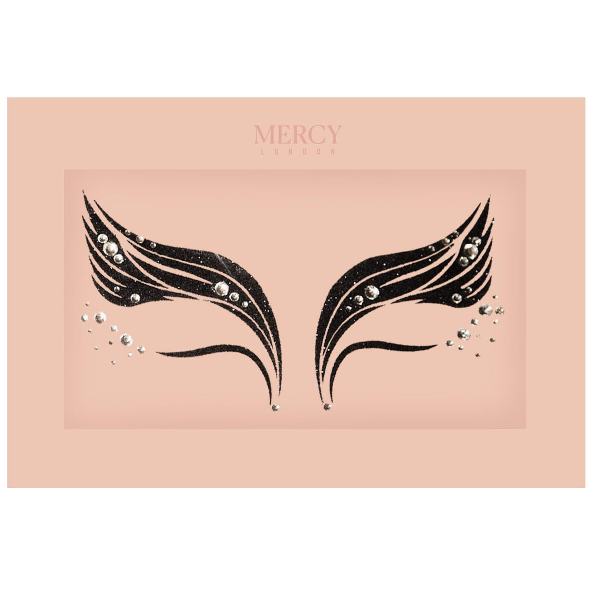 MERCY LONDON Black Swan Face Jewels Ballet Costume Accessories Face Gems Jewels All In One Headpiece Stick On